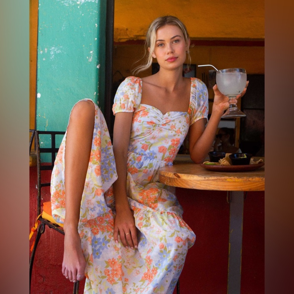 SUNRISE DRESS in White Multi